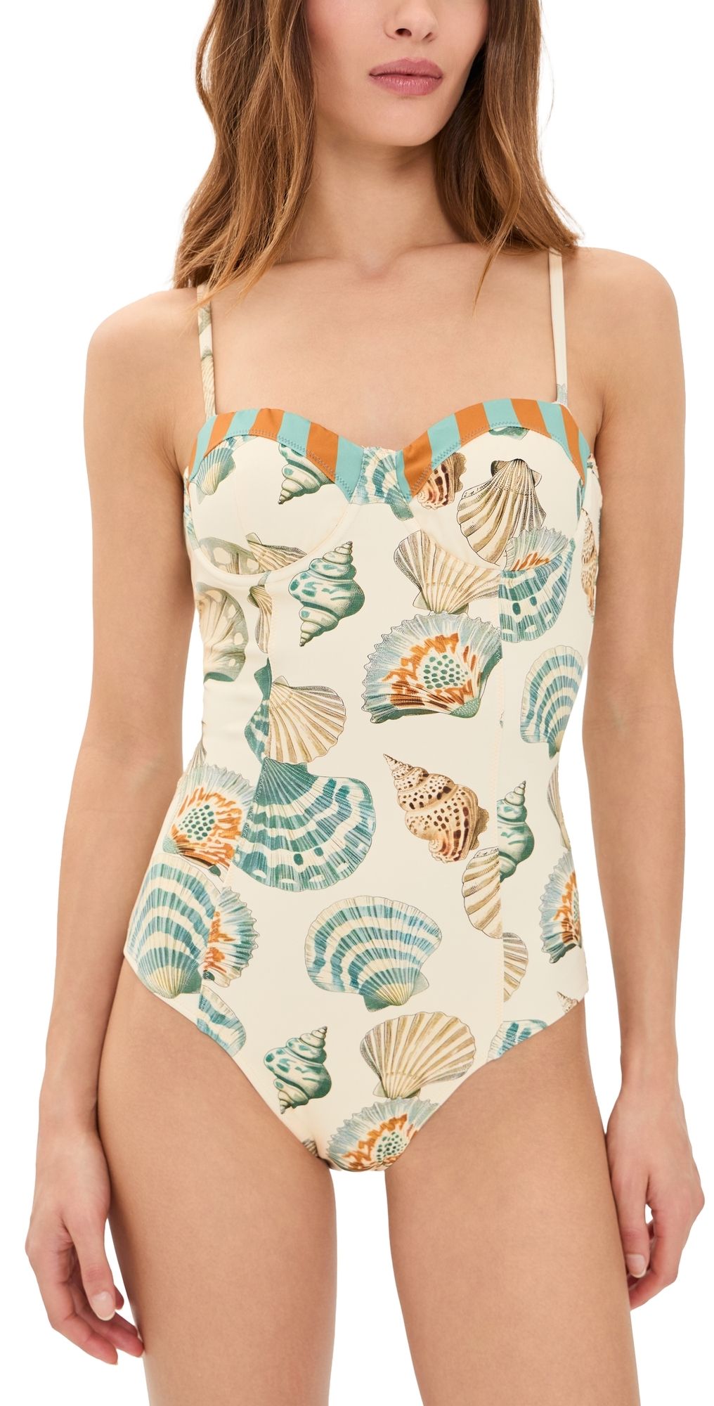 Hunter Bell Nevis One-Piece Swimsuit Somers Shell Cream L