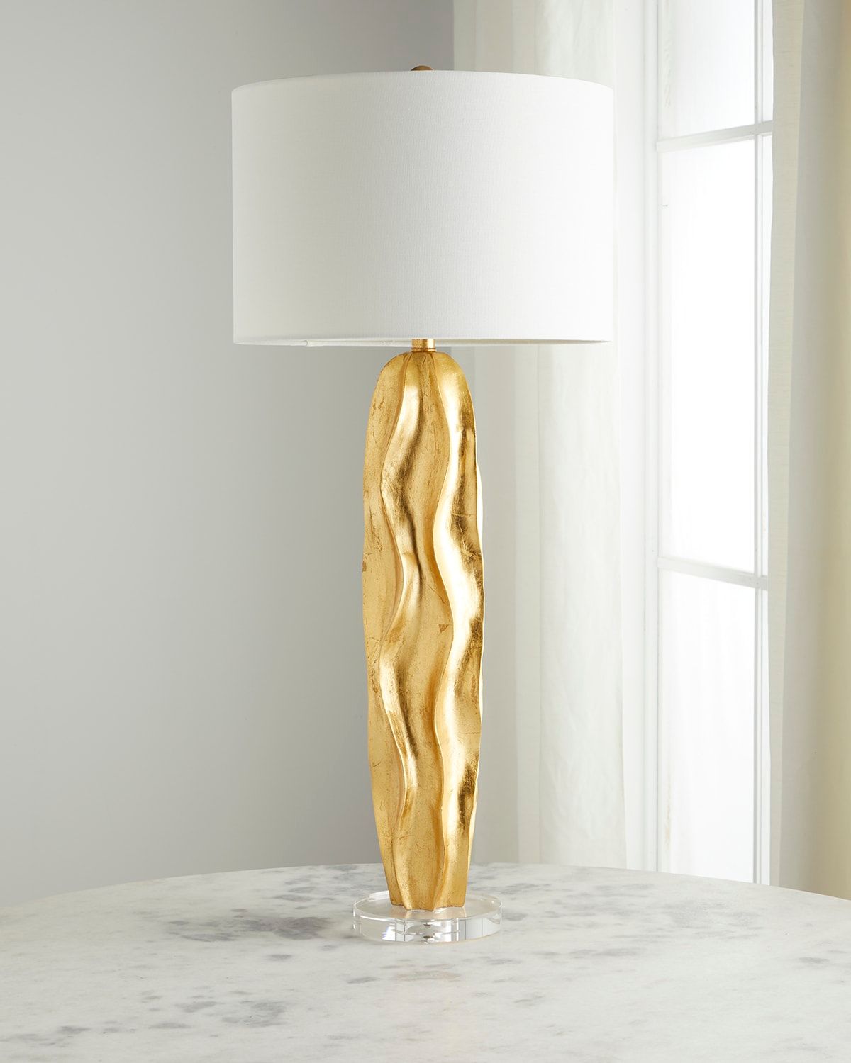 Stanton Wave 37" Gold Leaf Buffet Lamp