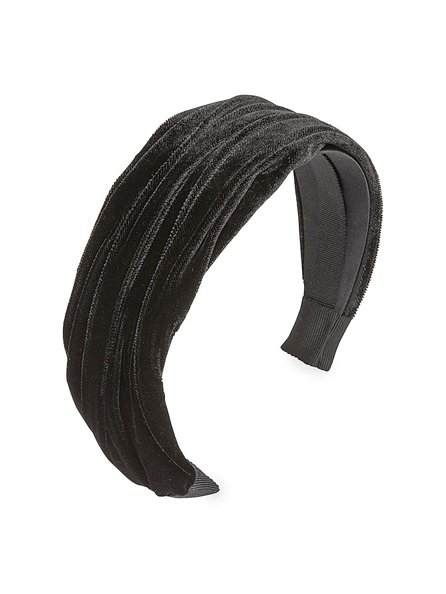 Women's Natasha Draped Velvet Headband - Black