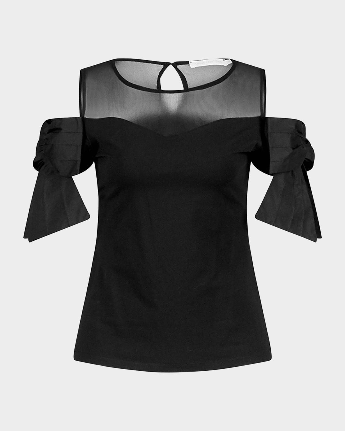 Virtyl Cold-Shoulder Bow-Sleeve T-Shirt
