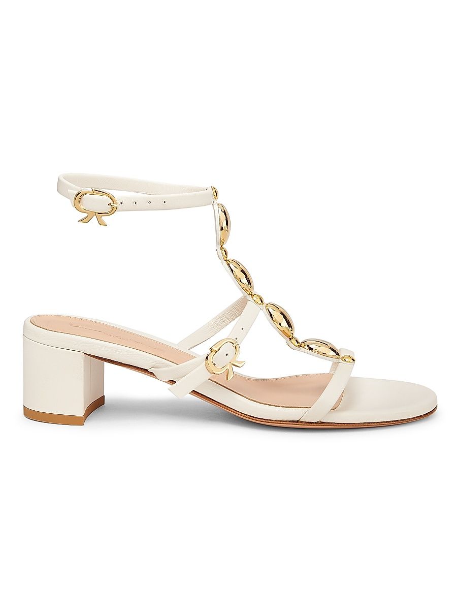 Women's Kalinda 45MM Leather Sandals - Off White - Size 6