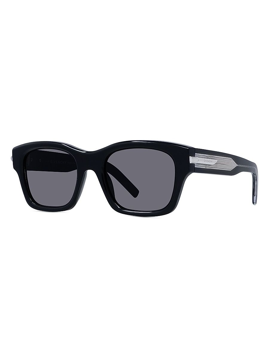 Men's GV One 52MM Rectangular Sunglasses - Shiny Black