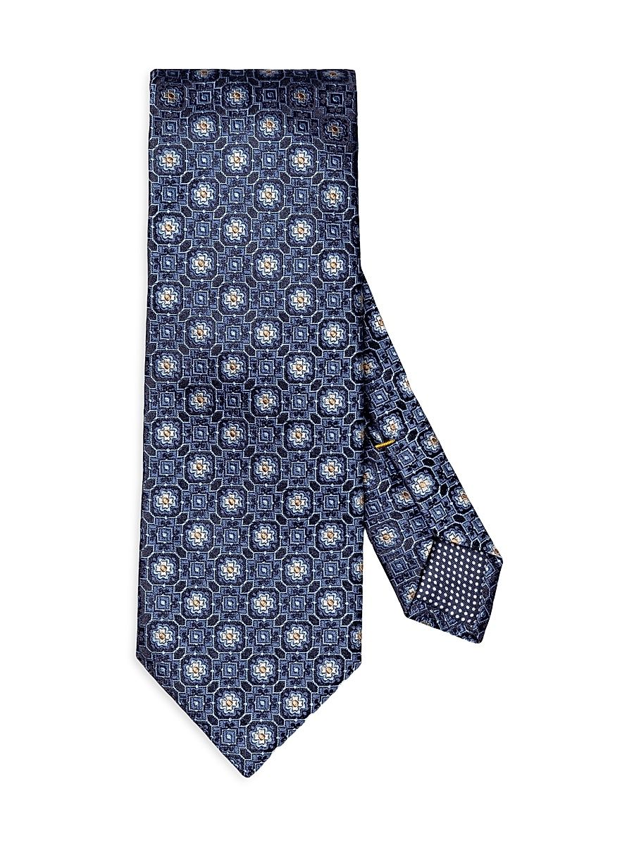 Men's Medallion Silk Tie - Blue