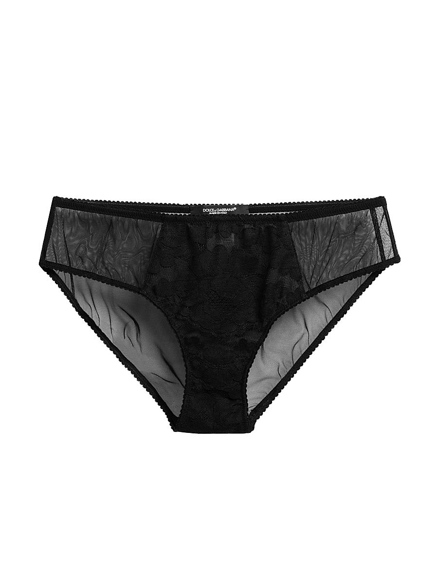 Women's Mesh Silk Brief Panty - Black - Size XL
