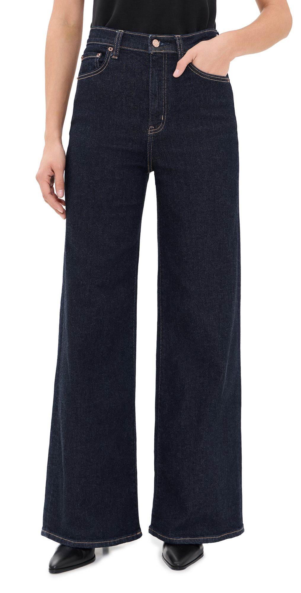 DAZE Far Out High Rise Wide Leg Jeans Lume 25