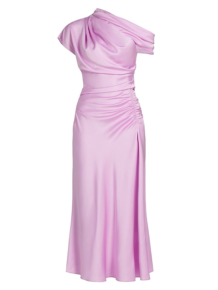 Women's Joanna Asymmetric Draped Midi-Dress - Orchid - Size 6