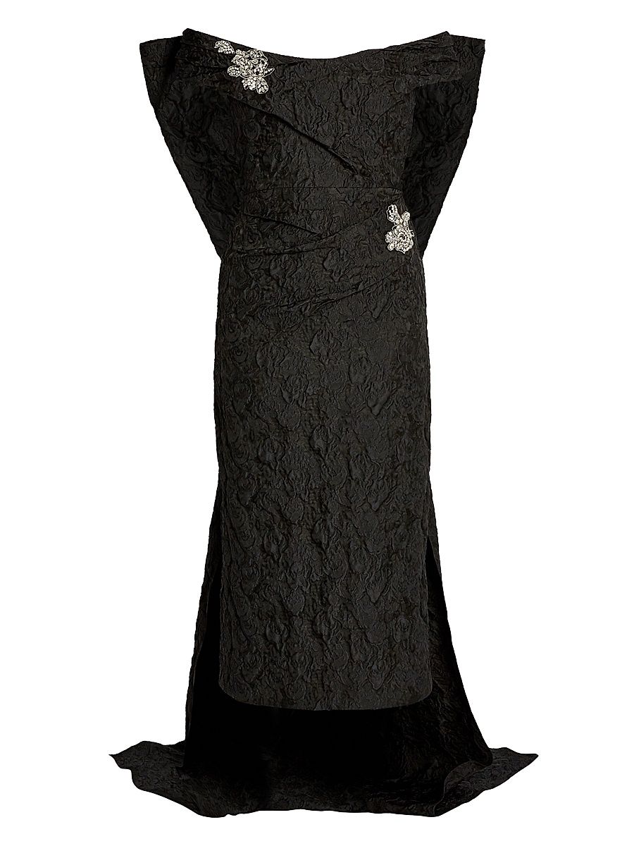 Women's Embellished Off-the-Shoulder Cocktail Dress - Black - Size 10