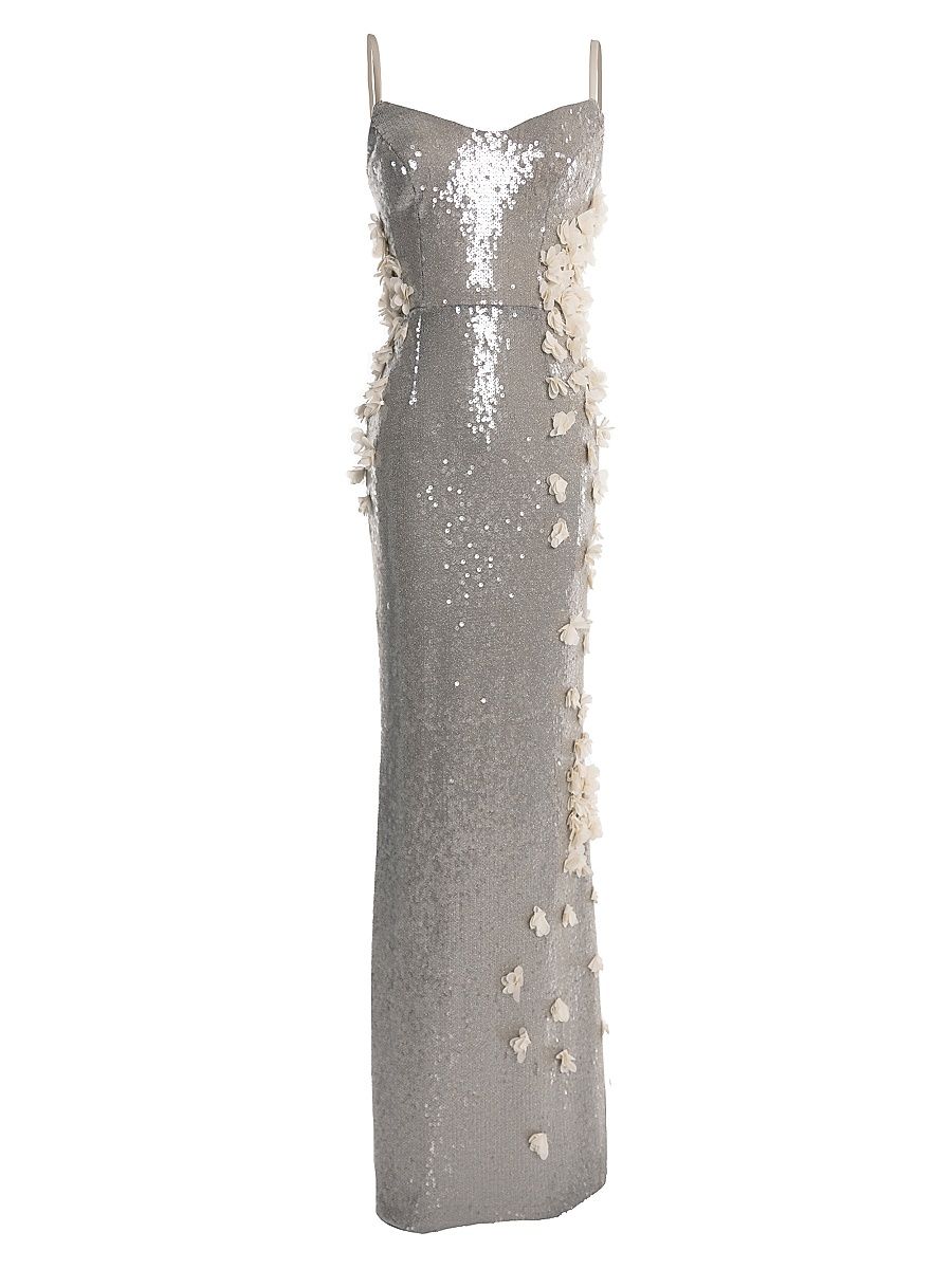 Women's Giovanna Sequined Flower Gown - Dark Pearl - Size XXL