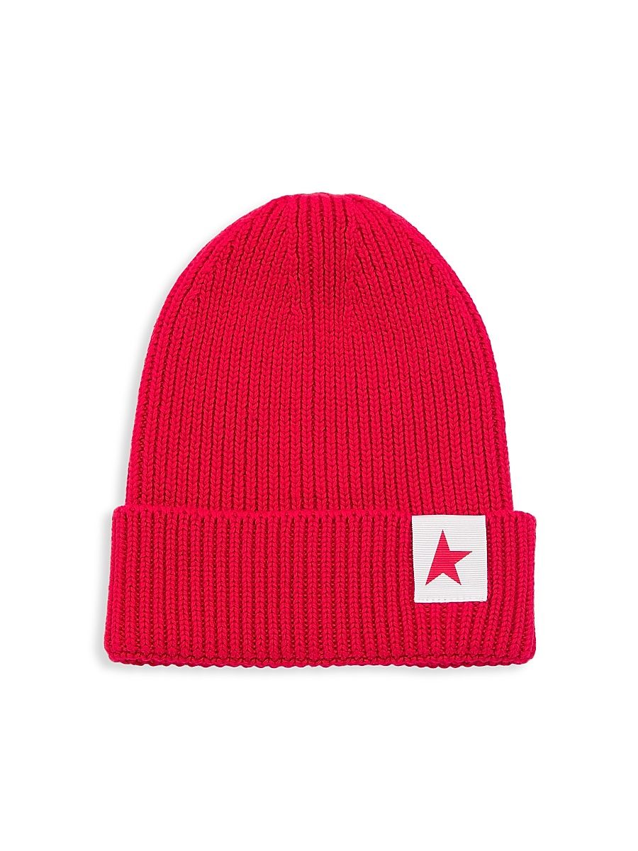 Kid's Star Knit Beanie - Tango Red