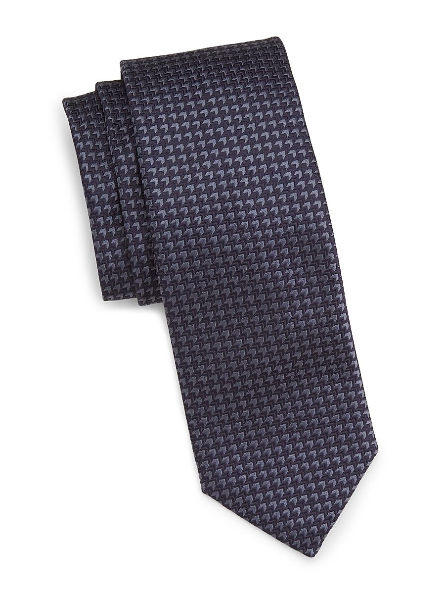 Men's Neat Silk Tie - Dark Blue