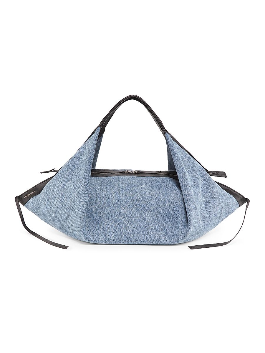 Women's Medium Luna Cotton Denim Hobo Bag - Medium Indigo