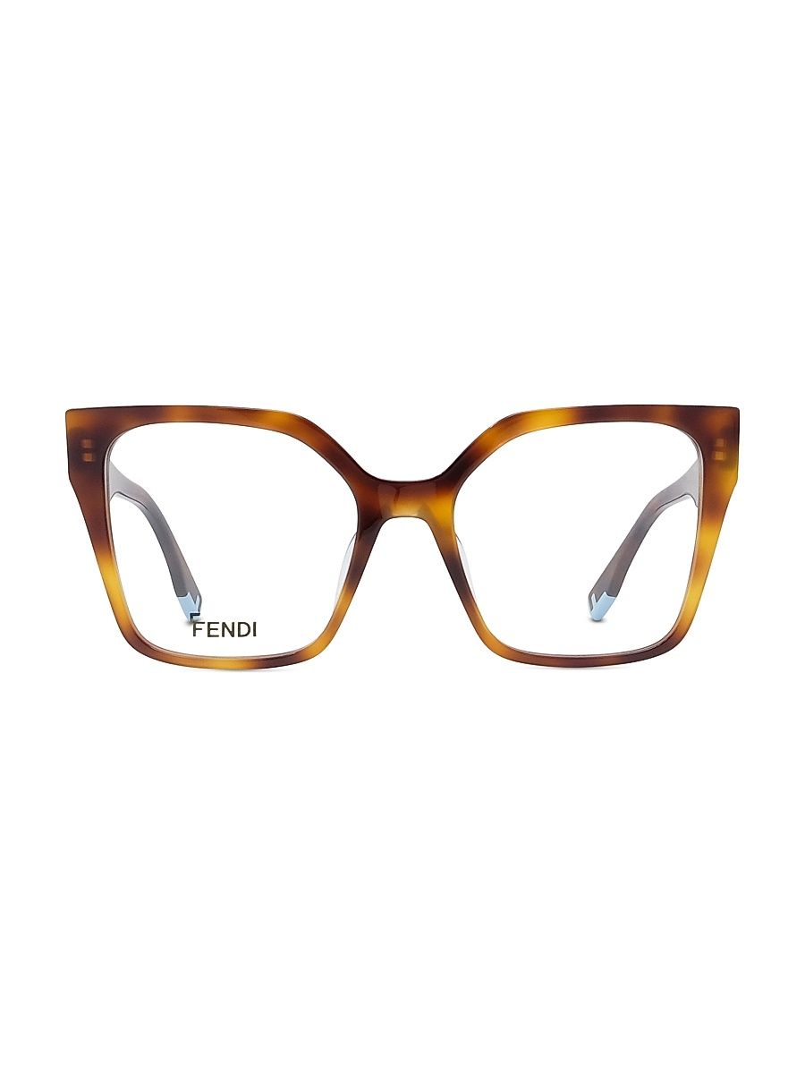 Women's 54MM Square Eyeglasses - Blonde Havana