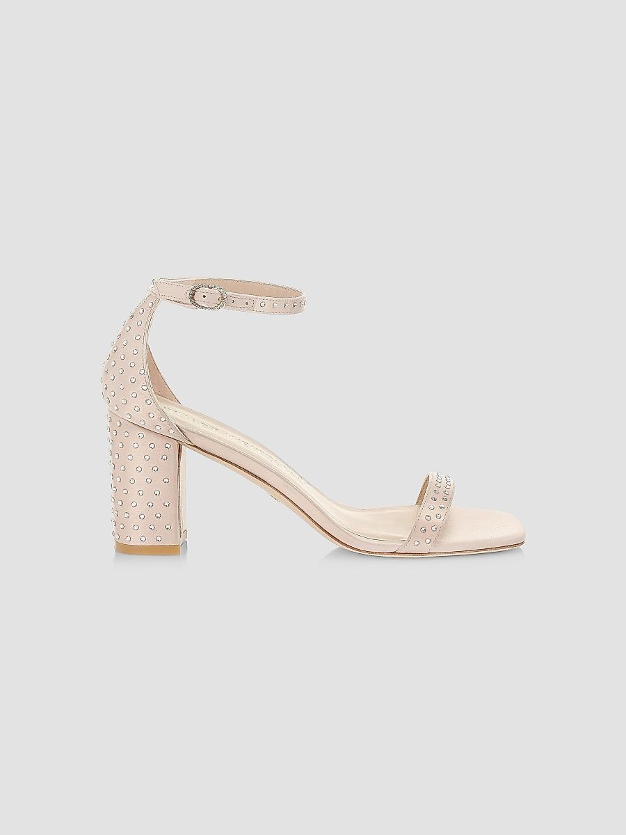 Women's Nearlynude Satin Studded Sandals - Adobe - Size 7