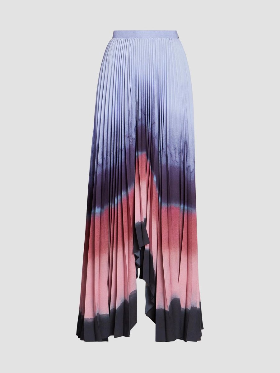 Altuzarra Women's Lemnos Pleated Satin Maxi Skirt - Orseille Landscape - Size 4