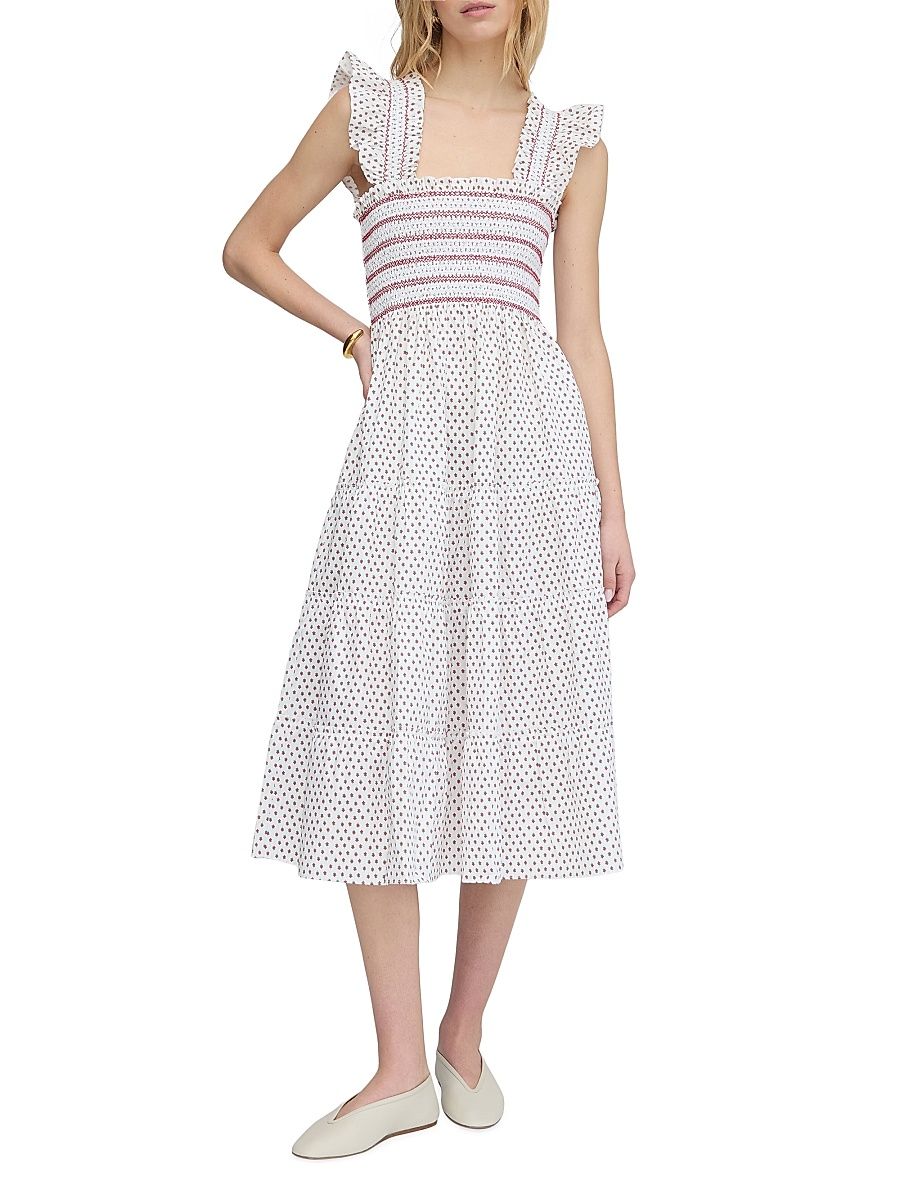 Women's The Ellie Nap Dress - White Poppy Half Drop - Size XXL