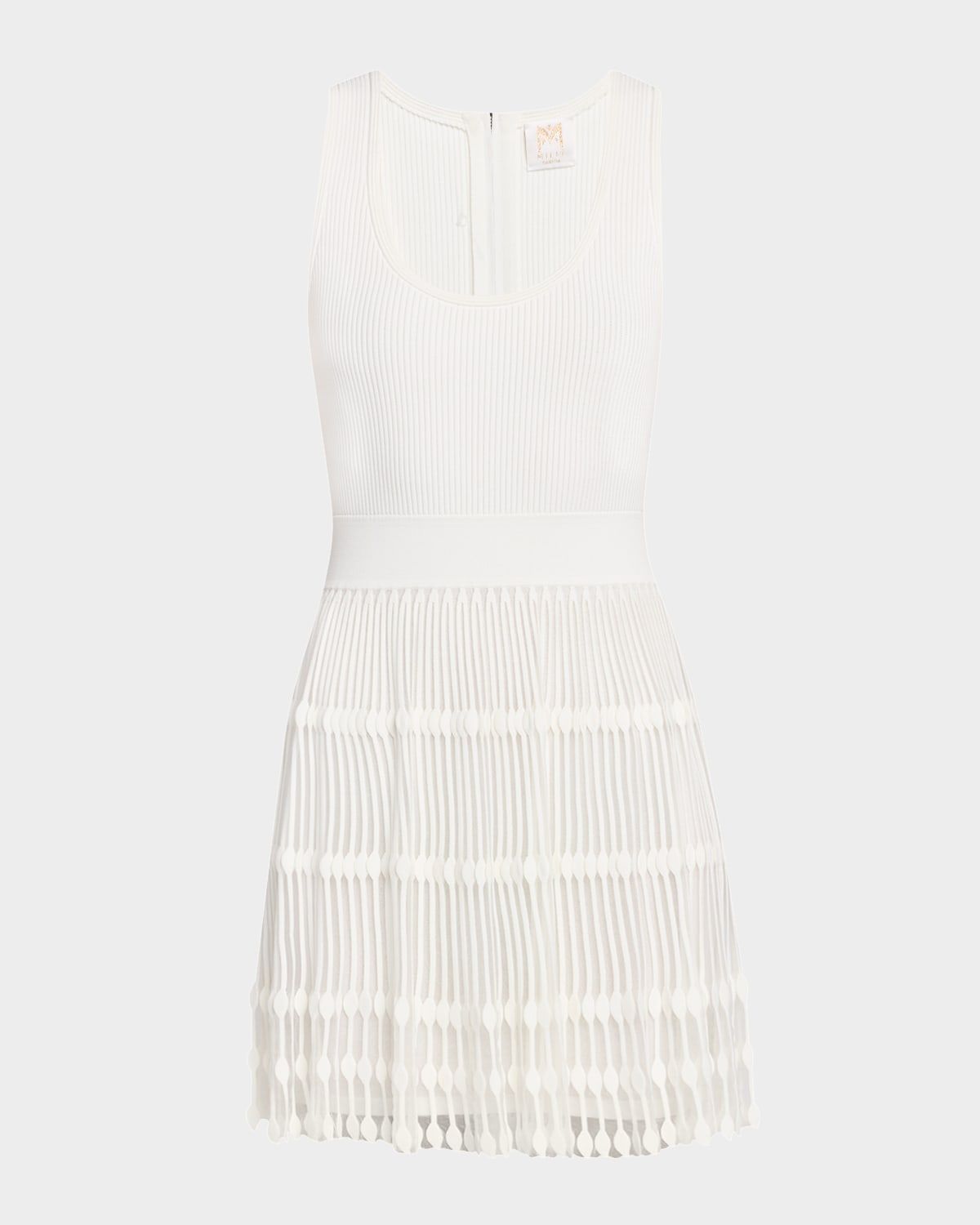 Ribbed Sheer-Knit Mini Dress