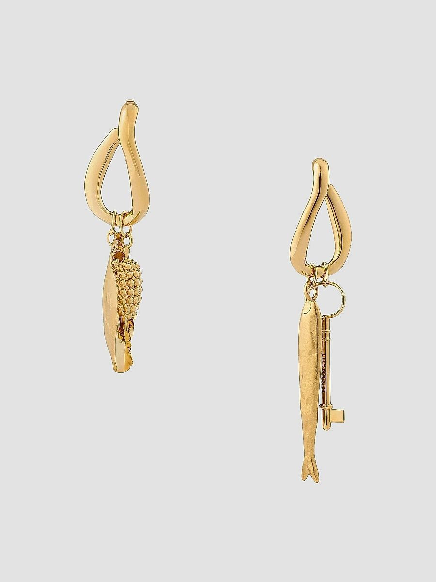Givenchy Women's Lucky Charms Asymmetric Earrings in Metal - Golden Yellow
