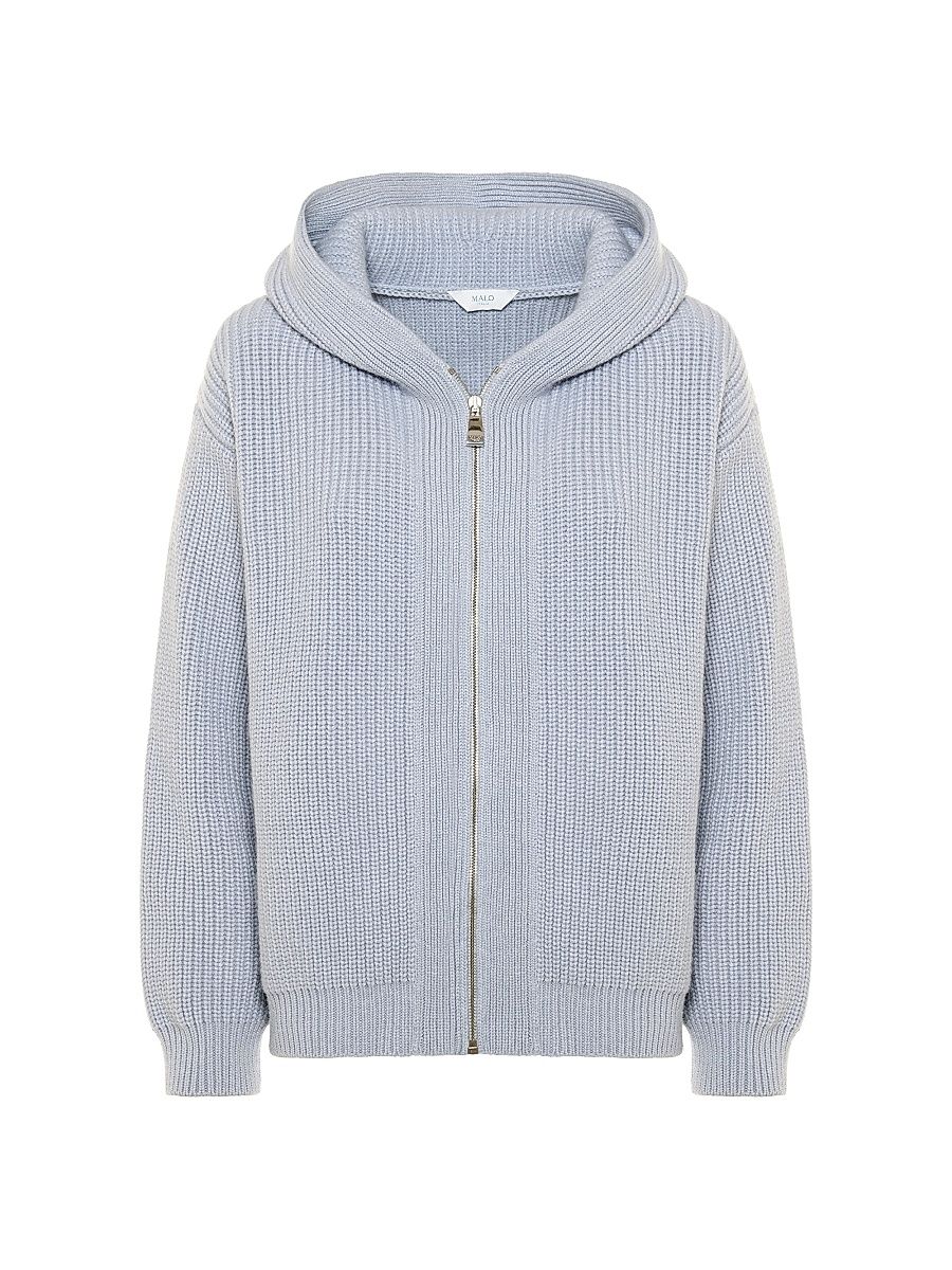 Women's Gemma Cashmere Bomber Hoodie - Sea Grey - Size Large
