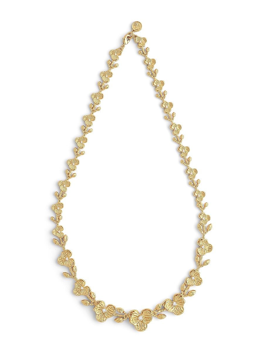 Women's Orchid 18K-Gold-Plated & Cubic Zirconia Necklace - Gold