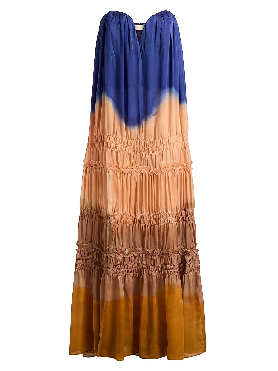 Women's Veil Silk Strapless Gown - Moontide - Size 6