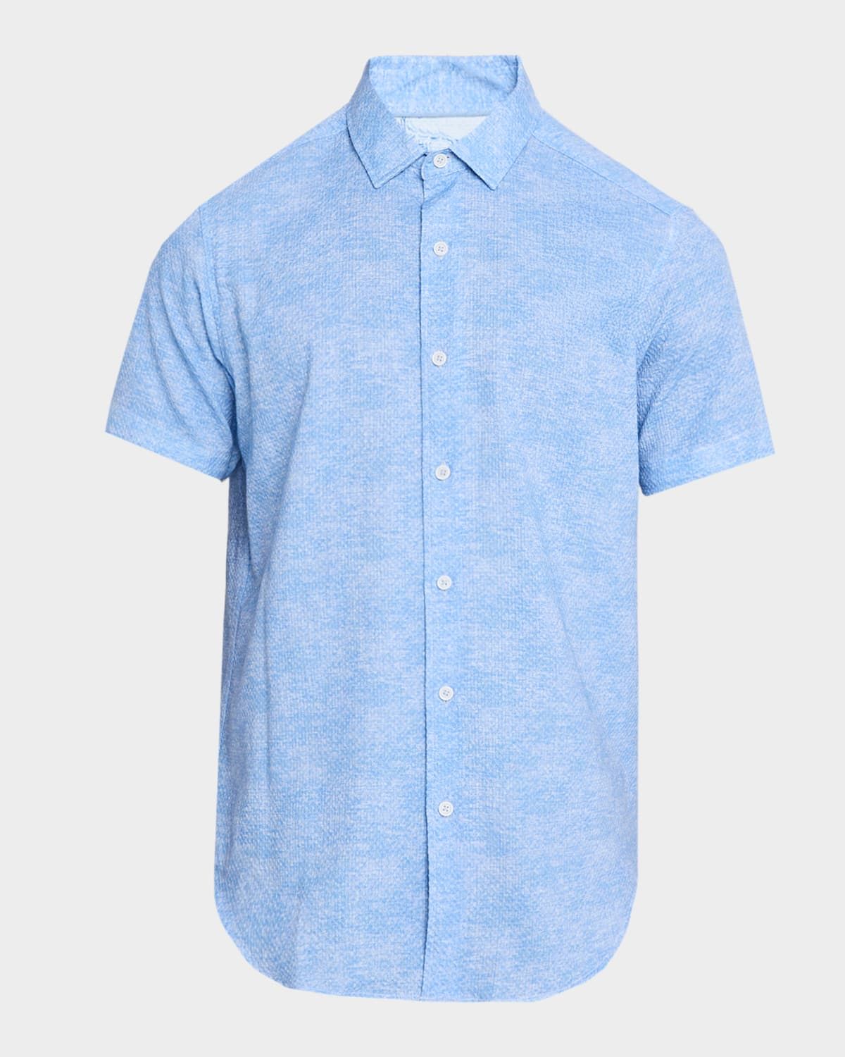 Men & apos;s Reid Tonal Cotton Short-Sleeve Shirt