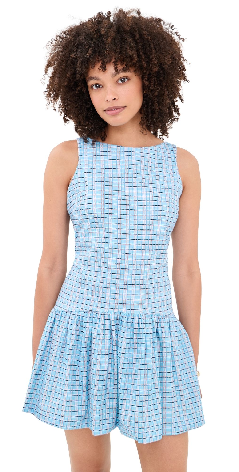 Peixoto Addison Mini Dress Blue Breeze Plaid XL