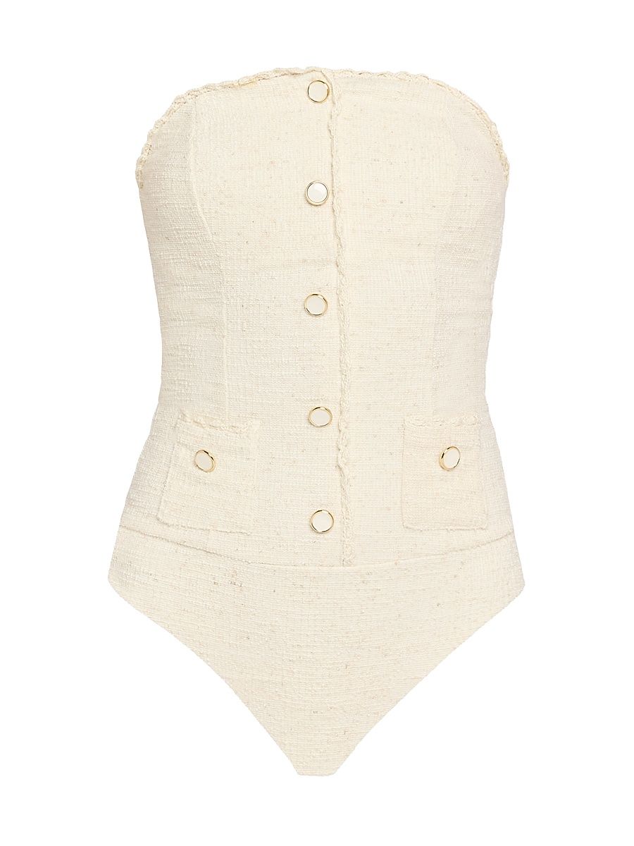 Women's Natalie Strapless One-Piece Swimsuit - Ivory - Size XS