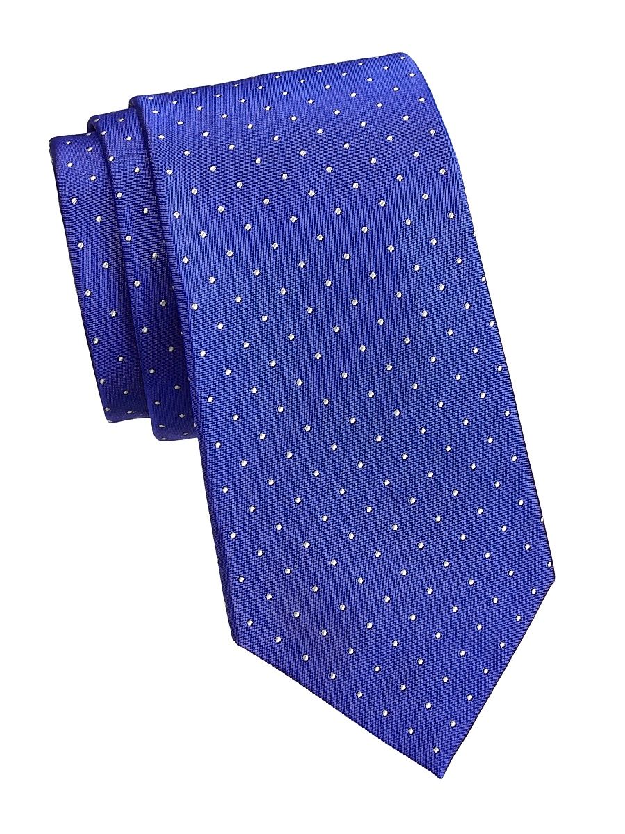 Men's Pin Dot Silk Tie - Blue