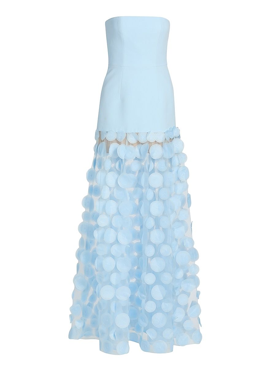 Women's Harper Strapless Circular Applique Gown - Powder Blue - Size Large