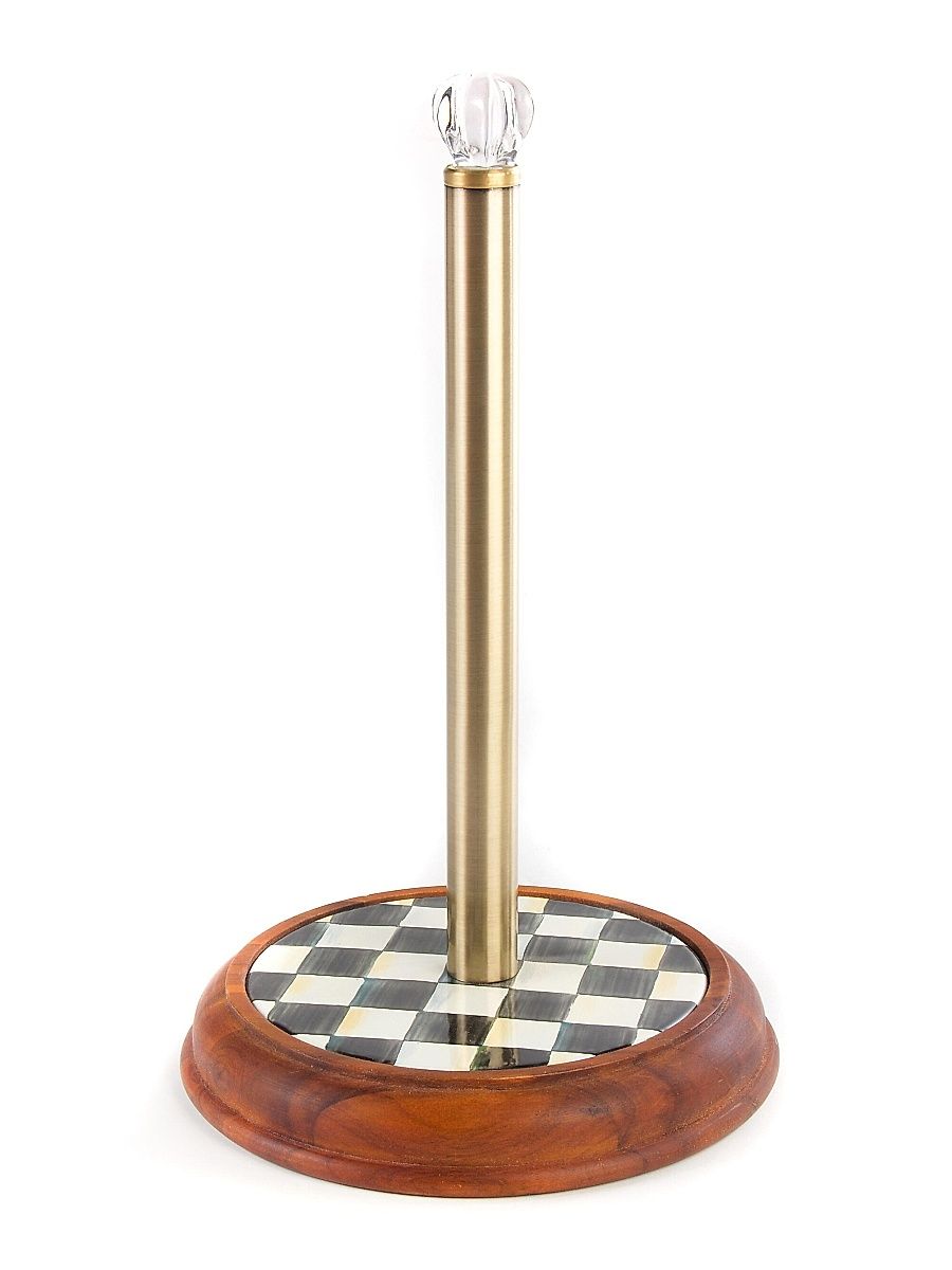 Courtly Check Wood Paper Towel Holder