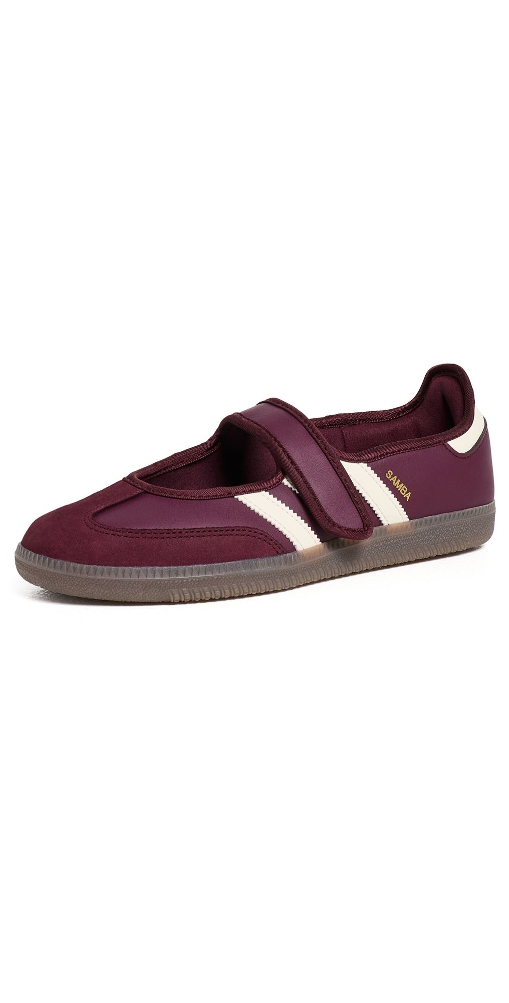 adidas Samba Jane Shoes Maroon/Cream White/Gold Met 7.5