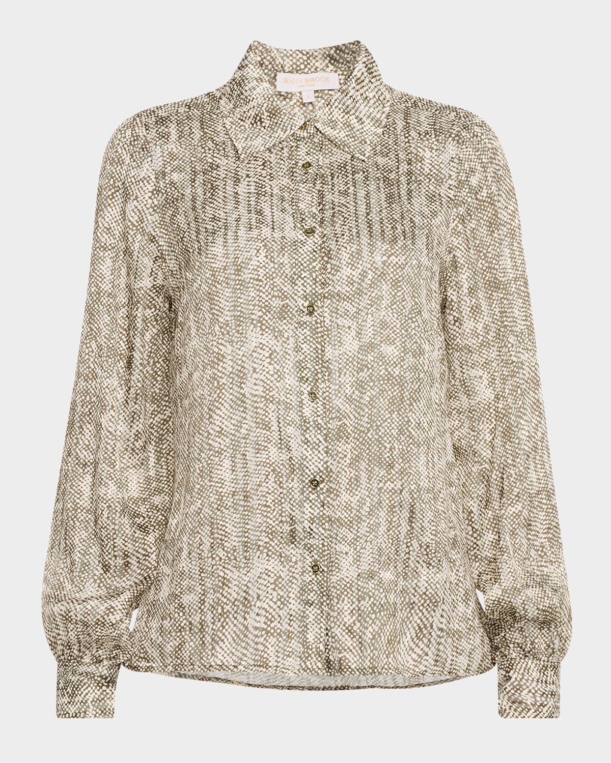 Pauline Button-Front Silk Blouse