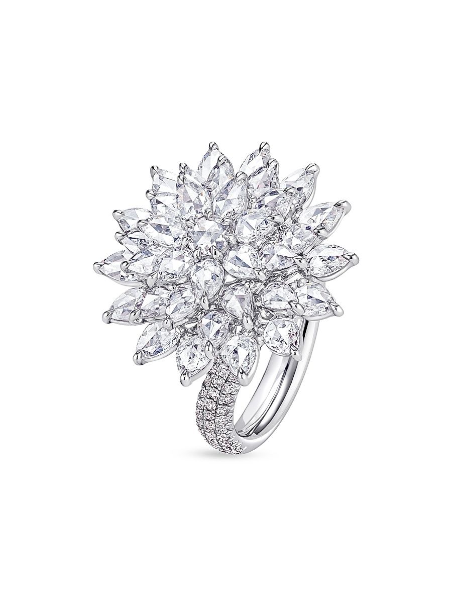 Women's Eclat 18K White Gold & 2.67 TCW Diamond Spiked Ring - White Gold - Size 7