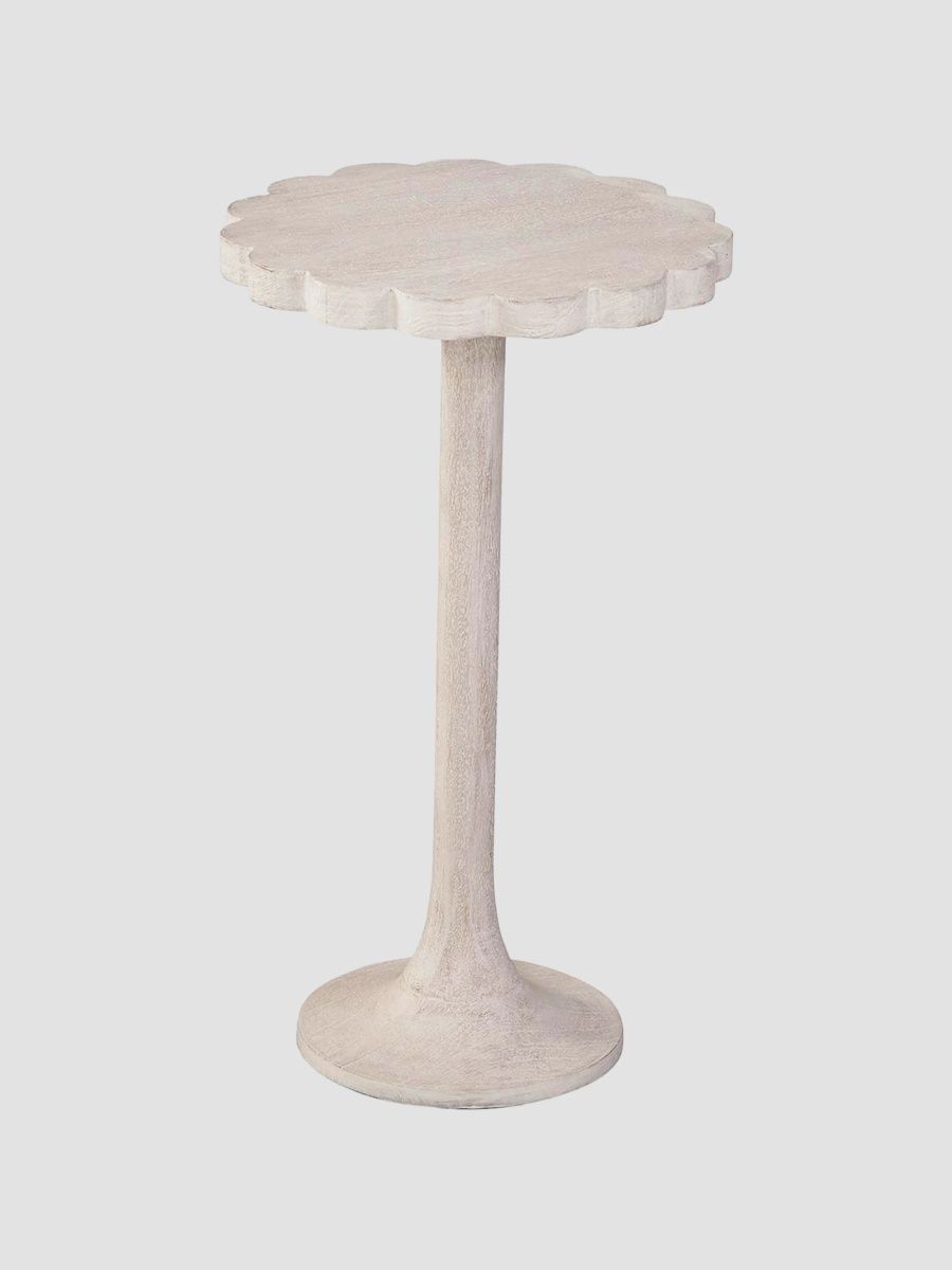 Keren Scalloped Accent Table - Cream