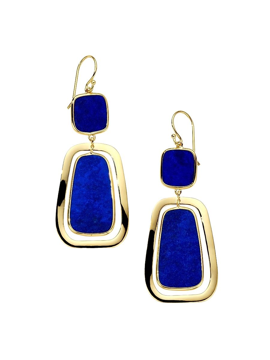 Women's Rock Candy Snowman 18K Yellow Gold & Lapis Lazuli Drop Earrings - Lapis