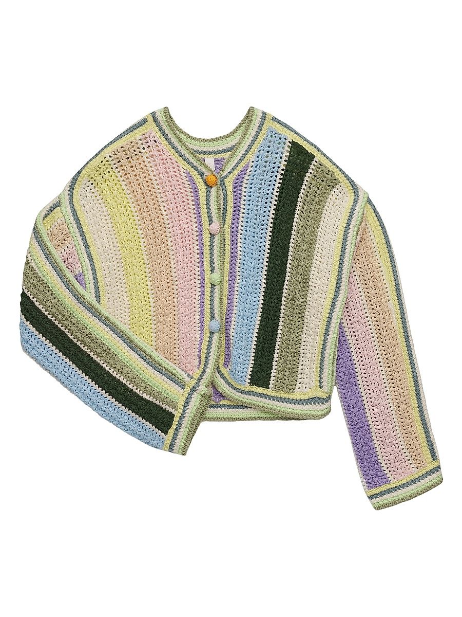 Baby Girl's, Little Girl's & Girl's Indra Striped Crochet Cardigan - Multi Stripe - Size 12