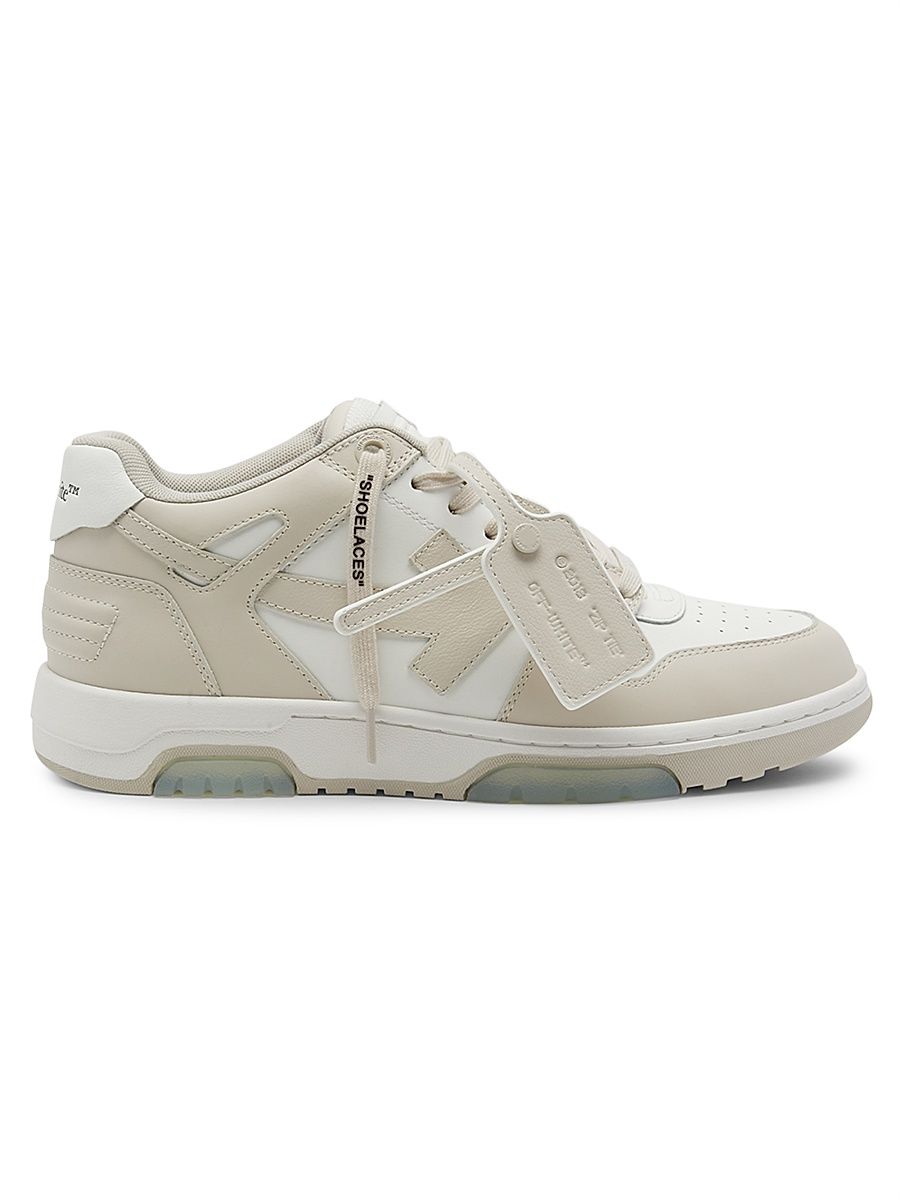 Women's Out Of Office Logo Low-Top Sneakers - White Brown - Size 10