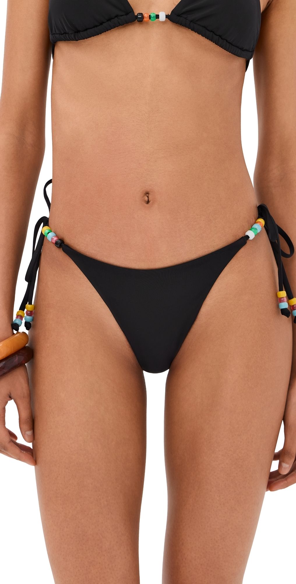 STAUD Sisley Side Tie Bikini Bottoms Black XL