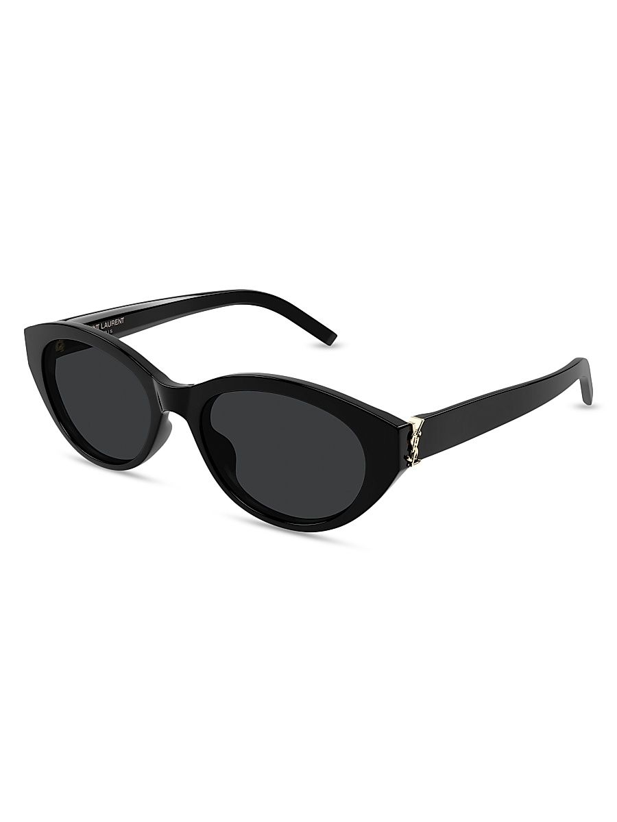 Women's Monogram Hinge 54MM Round Sunglasses - Black