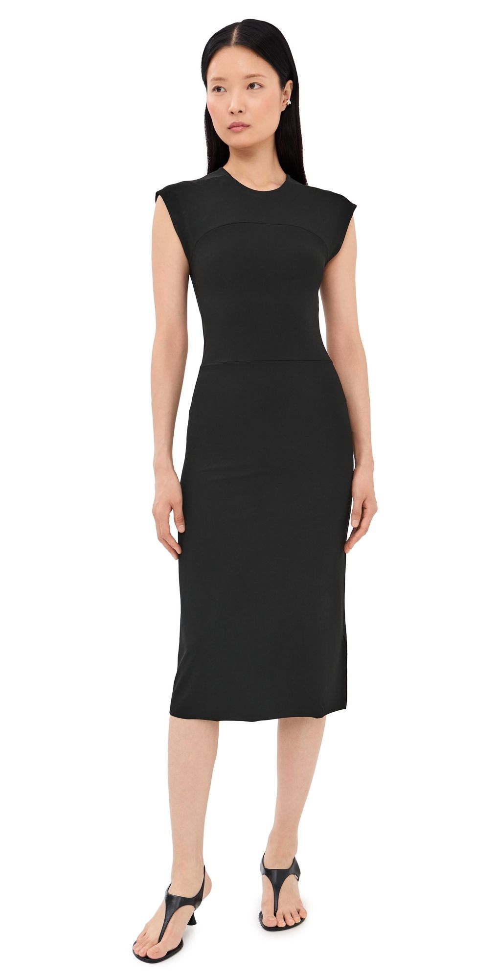 Jil Sander Crew Neck Dress Black 40