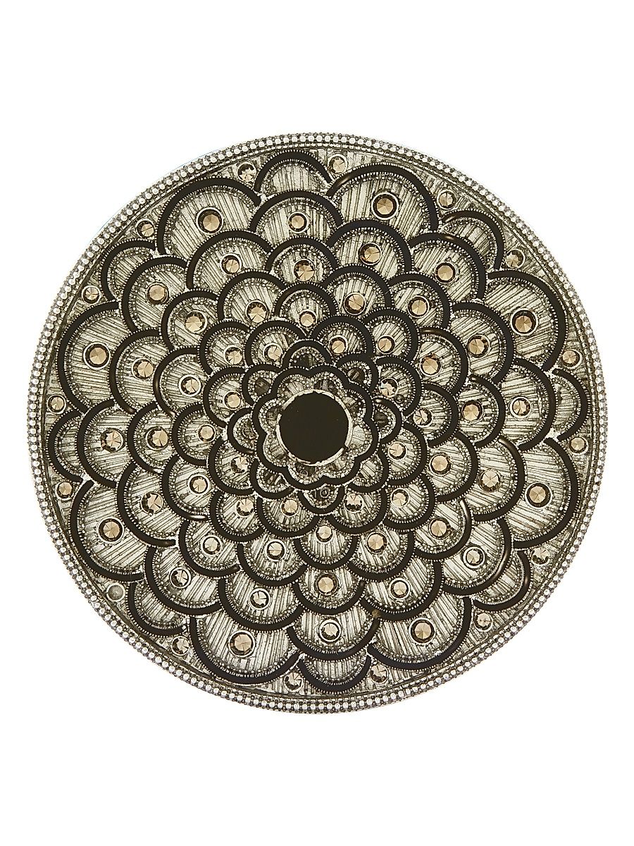 Crystal Enameled Coaster - Silver Black