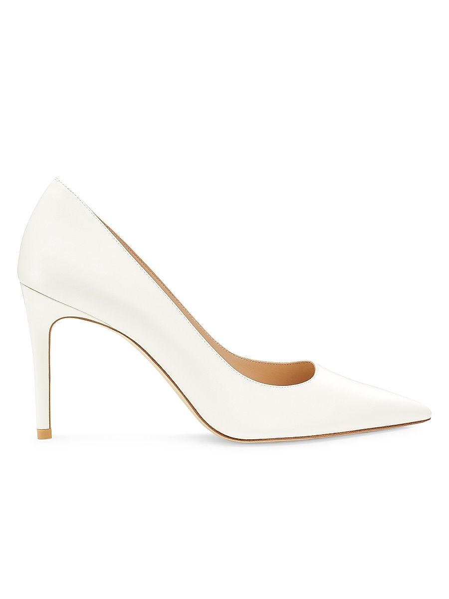 Women's Stuart Power 85MM Leather Pumps - Cream - Size 9.5