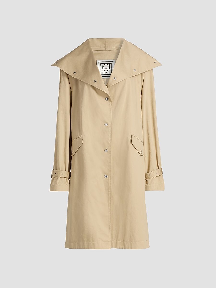 Women's Oversized Cotton Trench Coat - Beige - Size 00