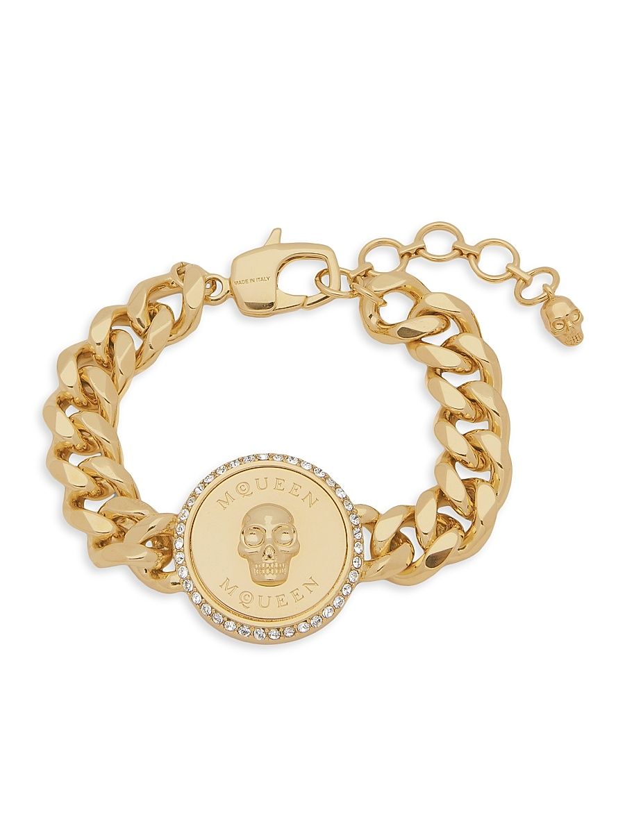 Women's Sovereign Goldtone & Crystal Skull Bracelet - Dark Marine