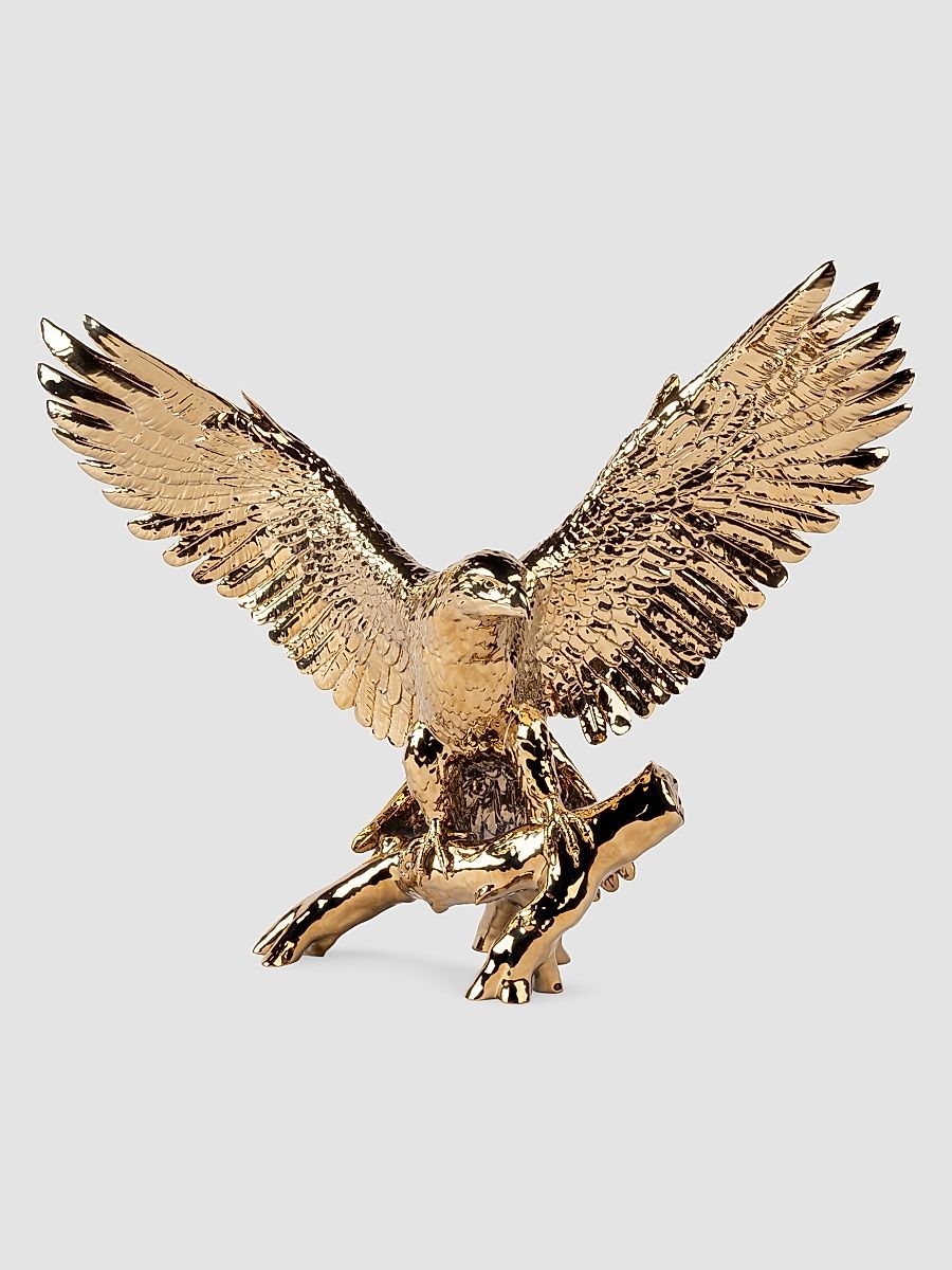 Freedom Eagle Porcelain Sculpture - Gold