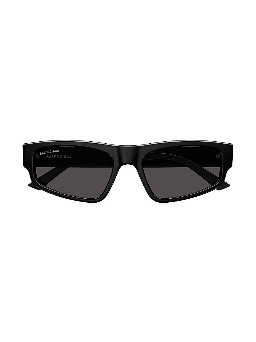 Women's Flat 56MM Rectangular Sunglasses - Black