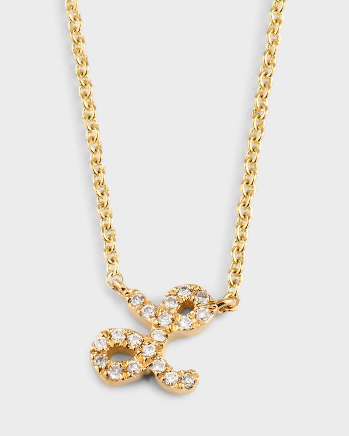 14k Diamond Pave Initial Necklace