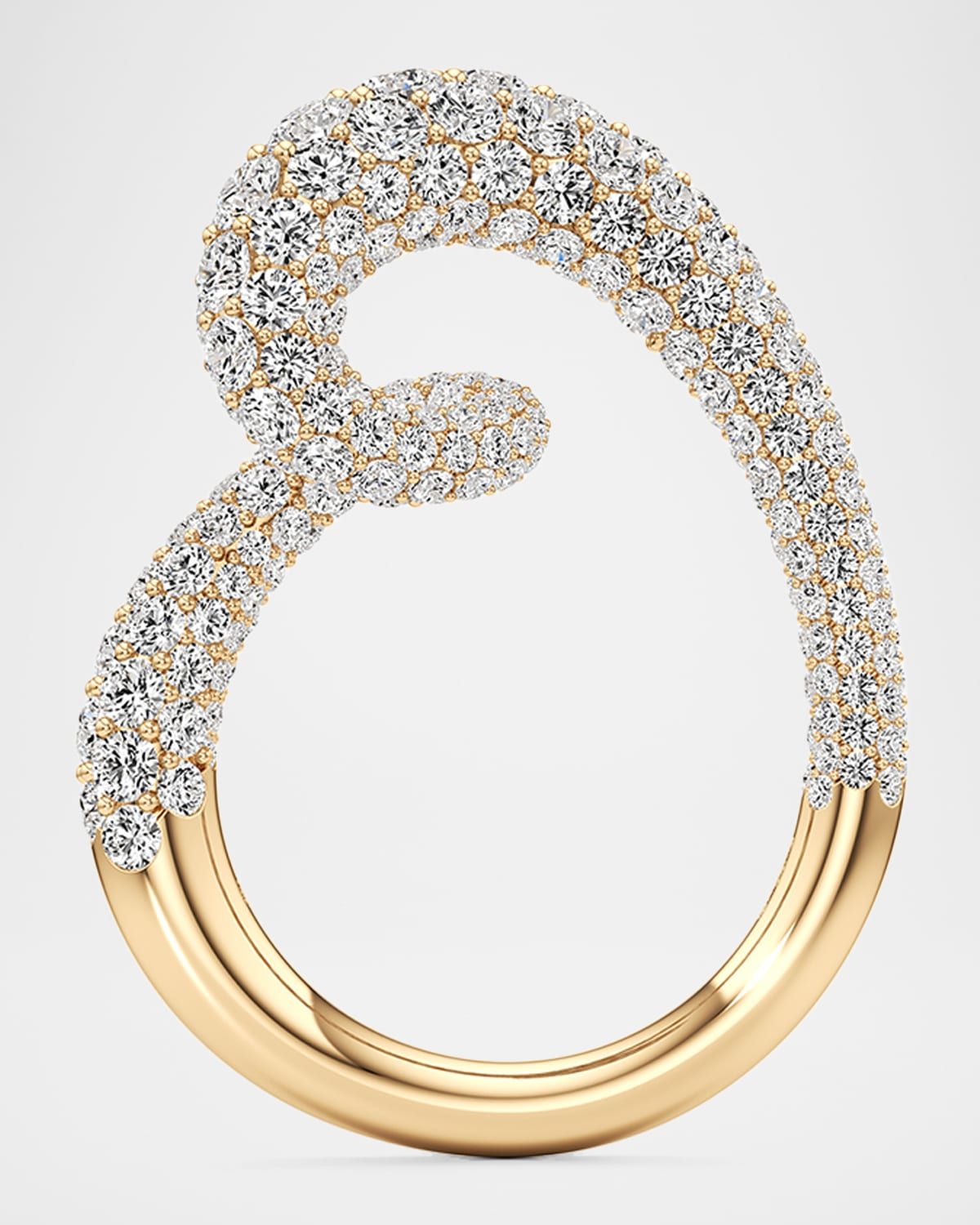 Whirlwind Half Lab-Grown Diamond Pave Ring in 18K Yellow Gold