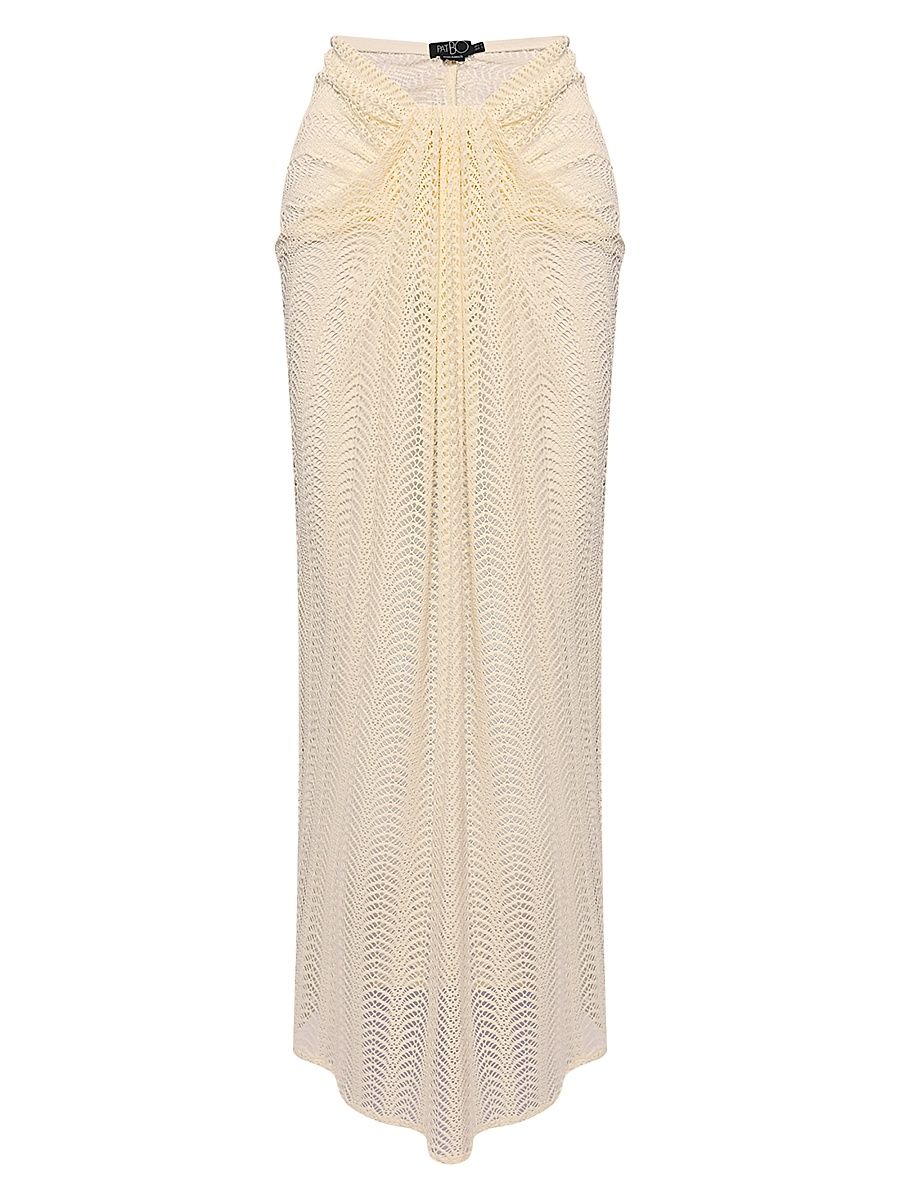 Women's Wave Mesh Maxi Skirt - Off White - Size XS