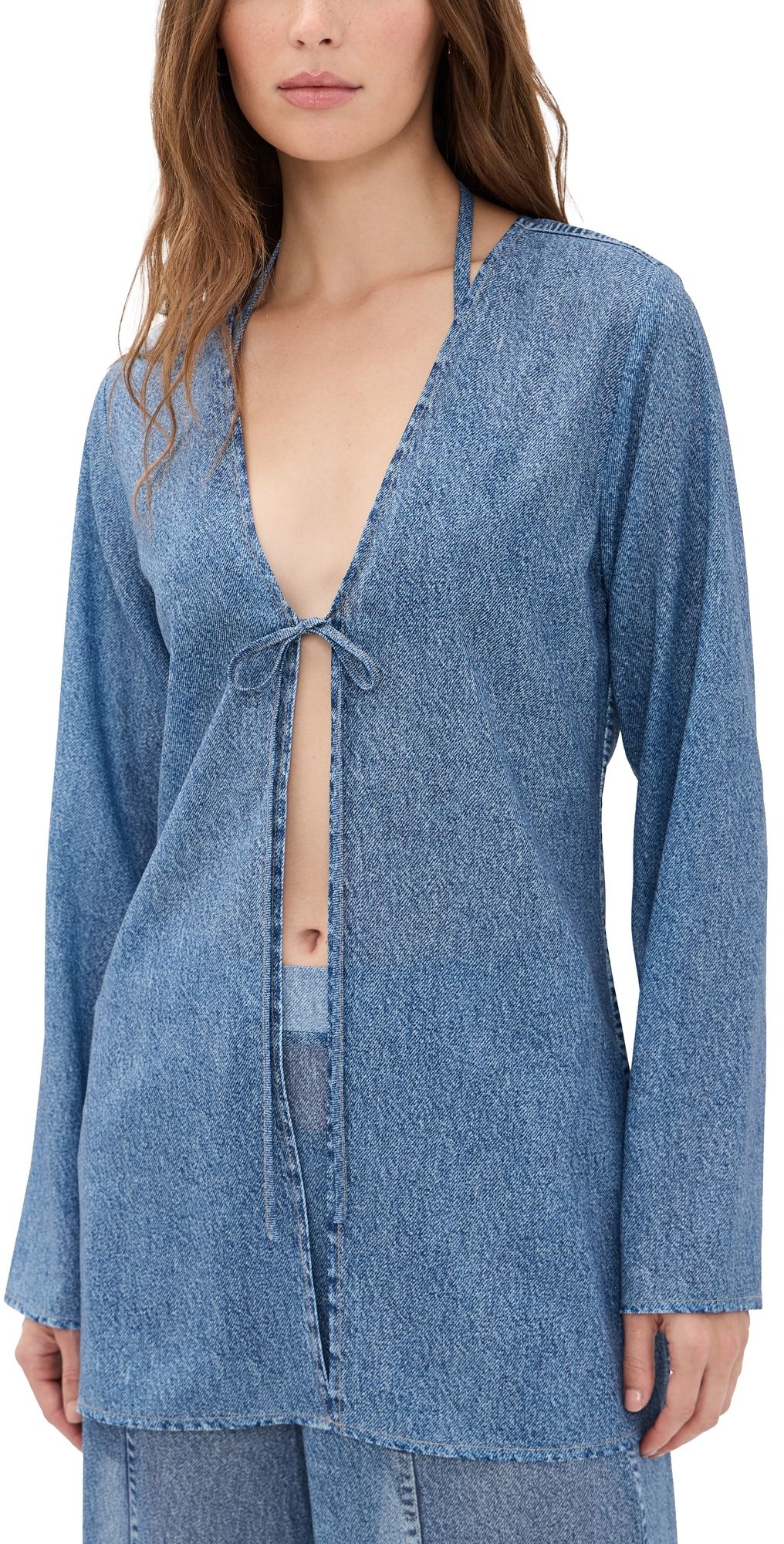 rag & bone Miramar Crinkle Cover Up Top minet XXS